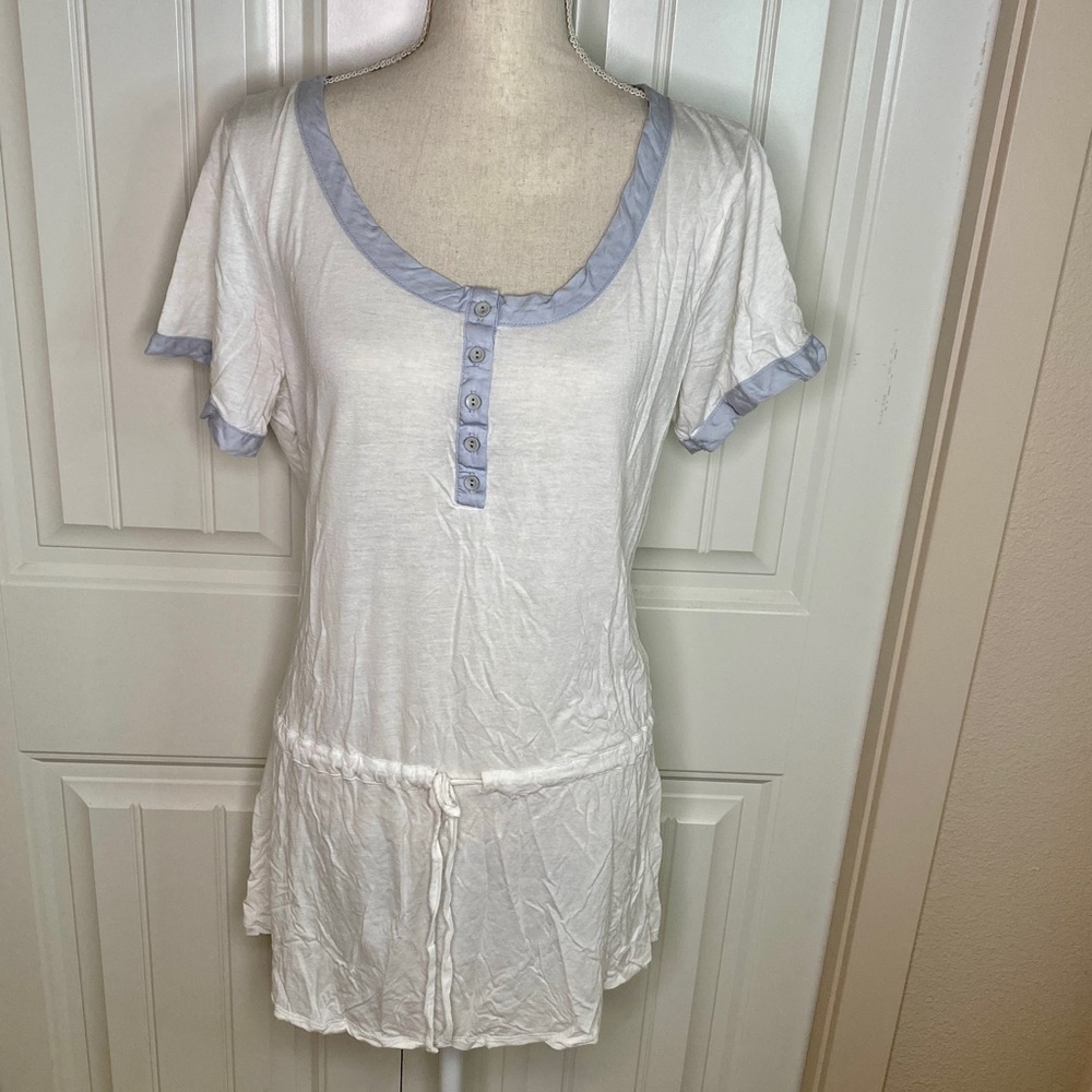 Horny Toad White Tie Waist Henley Tee XL